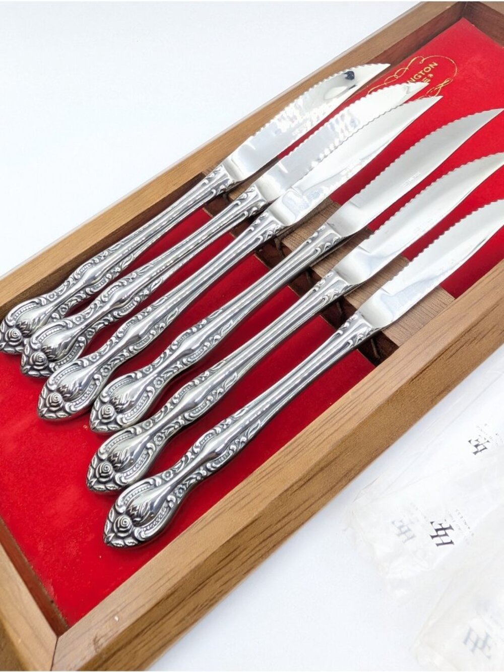Set 6 Washington Forge Charleston Knives steak Japan Stainless Flatware w/box